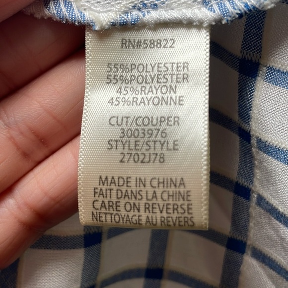 Max Studio white with blue print sz S - Picture 5 of 5